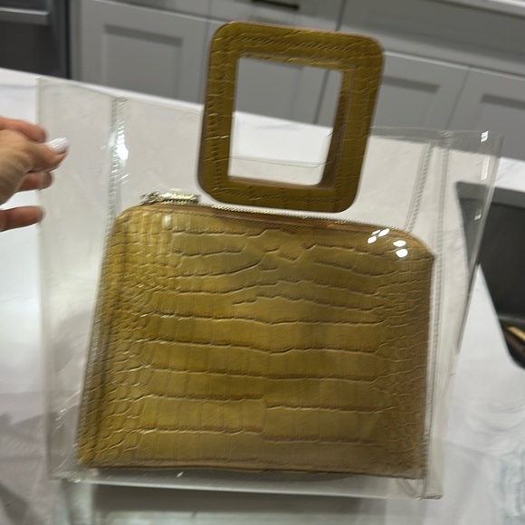 STAUD Handbags - STAUD Tan Transparent Tote with Square Handle